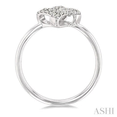 1/10 Ctw Petite Interwoven Round Cut Diamond Fashion Ring in 10K White Gold