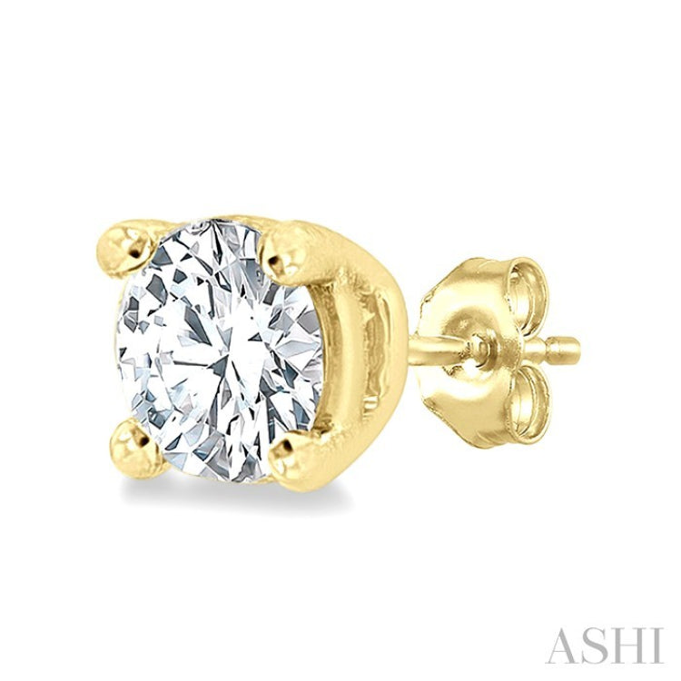 3/8 Ctw Round Cut Diamond Stud Earrings in 14K Yellow Gold