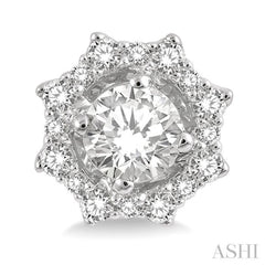 1/2 ctw Floral Lattice Round Cut Diamond Earring in 14K White Gold