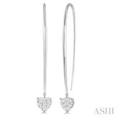 1/2 Ctw Heart Shape Lovebright Round Cut Diamond Earrings in 14K White Gold
