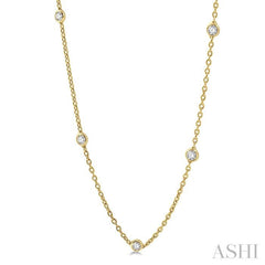 1 1/2 Ctw Round Cut Diamond Fashion Necklace in 14K Yellow Gold