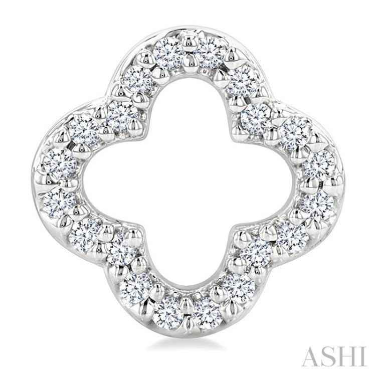 1/6 Ctw Petite Clover Round Cut Diamond Fashion Stud Earrings in 10K White Gold