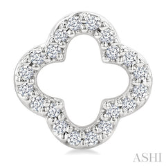 1/6 Ctw Petite Clover Round Cut Diamond Fashion Stud Earrings in 10K White Gold