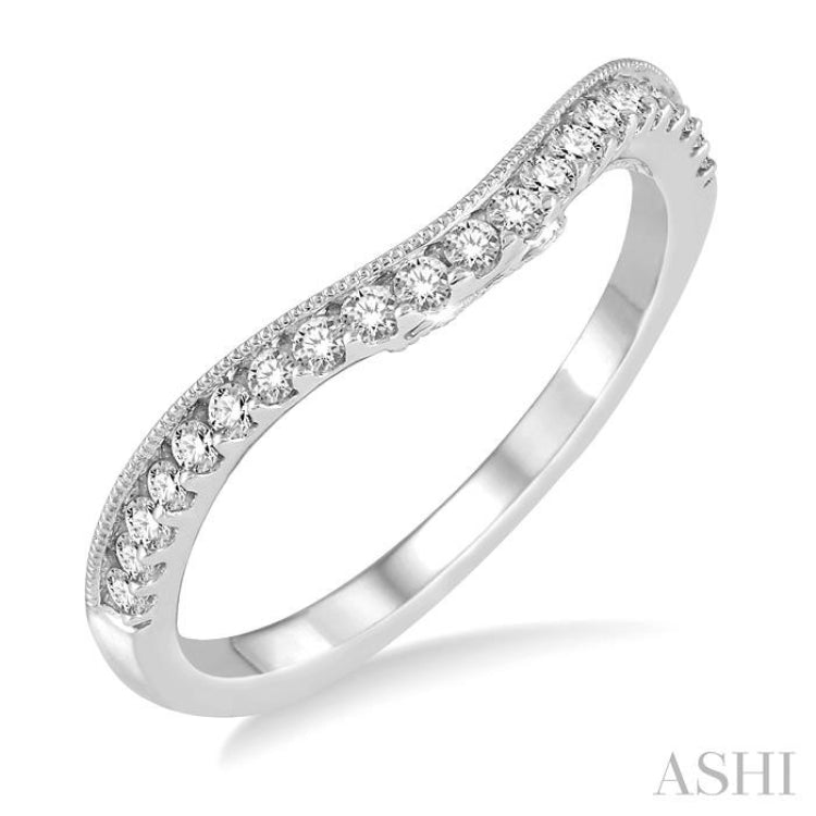 1/4 ctw Round Cut Diamond Wedding Band in 14K White Gold
