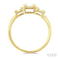1/2 Ctw Past Present and Future Baguette and Round Cut Diamond Fusion Fashion Ring in 14K Yellow Gold