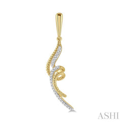 1/6 Ctw Twin Twirl Round Cut Diamond Fashion Earrings in 10K Yellow Gold