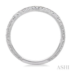 1/10 Ctw Round Cut Diamond Wedding Band in 14K White Gold