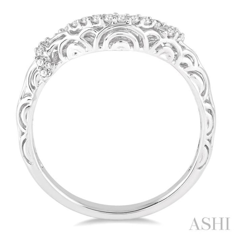 1/6 Ctw Round Cut Diamond Wedding Band in 14K White Gold