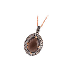 14KT Gold Smoky Quartz Necklace