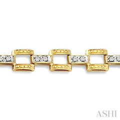 1/4 Ctw Single Cut Diamond Bar Link Bracelet in 10K Yellow Gold