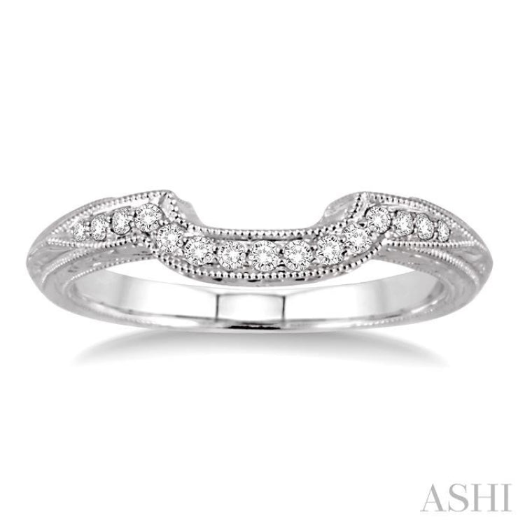 1/10 Ctw Round Cut Diamond Matching Wedding Band in 14K White Gold