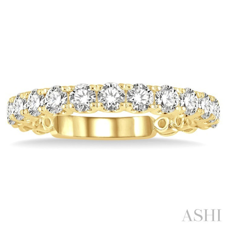 1 Ctw Lattice Round Cut Diamond Wedding Band in 14K Yellow Gold
