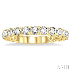 1 Ctw Lattice Round Cut Diamond Wedding Band in 14K Yellow Gold