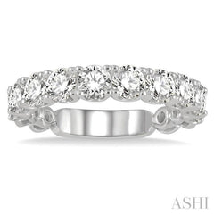 2 Ctw Lattice Round Cut Diamond Wedding Band in 14K White Gold