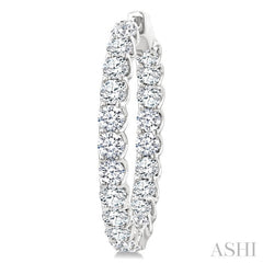 8 Ctw Inside-Out Round Cut Diamond Hoop Earrings in 14K White Gold