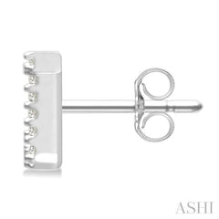 1/10 Ctw Initial 'J' Round Cut Diamond Earrings in 10K White Gold