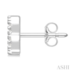 1/8 Ctw Initial 'B' Round Cut Diamond Earrings in 10K White Gold