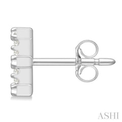 1/10 Ctw Initial 'E' Round Cut Diamond Earrings in 10K White Gold
