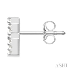 1/10 Ctw Initial 'F' Round Cut Diamond Earrings in 10K White Gold