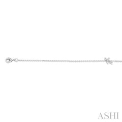 1/20 Ctw Initial 'K' Round Cut Diamond Bracelet in 10K White Gold