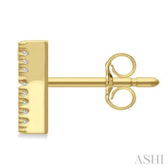 1/10 Ctw Initial 'K' Round Cut Diamond Earrings in 10K Yellow Gold