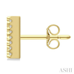 1/8 Ctw Initial 'N' Round Cut Diamond Earrings in 10K Yellow Gold