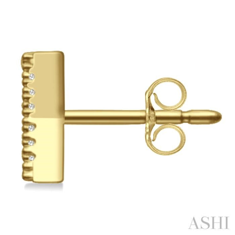 1/10 Ctw Initial 'X' Round Cut Diamond Earrings in 10K Yellow Gold