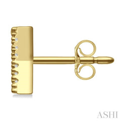 1/10 Ctw Initial 'X' Round Cut Diamond Earrings in 10K Yellow Gold