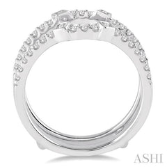 3/8 Ctw Round Cut Diamond Insert Ring in 14K White Gold