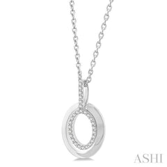 1/10 Ctw Petite Twin Oval Round Cut Diamond Fashion Pendant With Chain in 10K White Gold