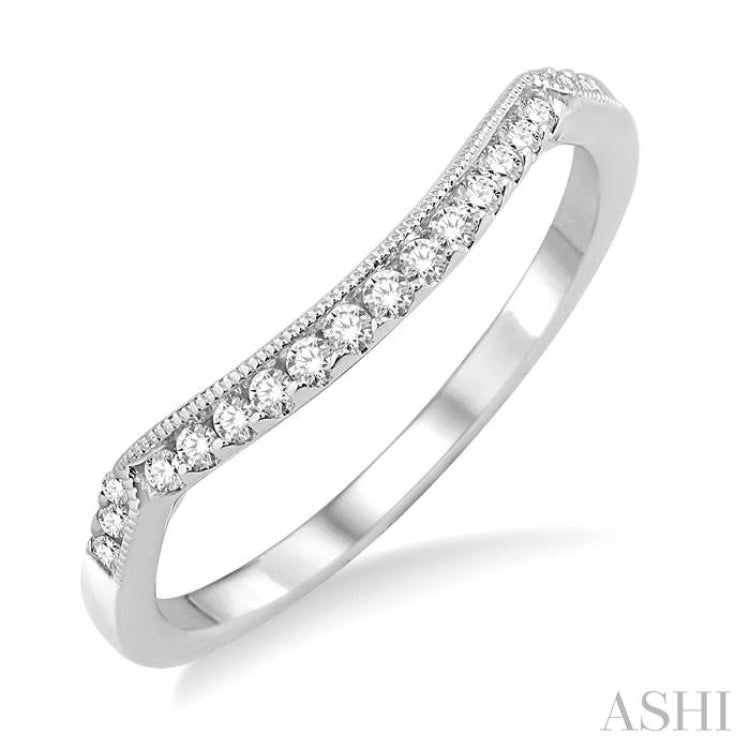 1/5 Ctw Round Cut Diamond Wedding Band in 14K White Gold