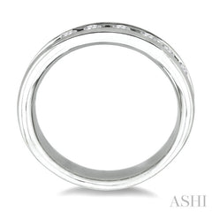 1 Ctw Round Cut Diamond Wedding Band in 14K White Gold