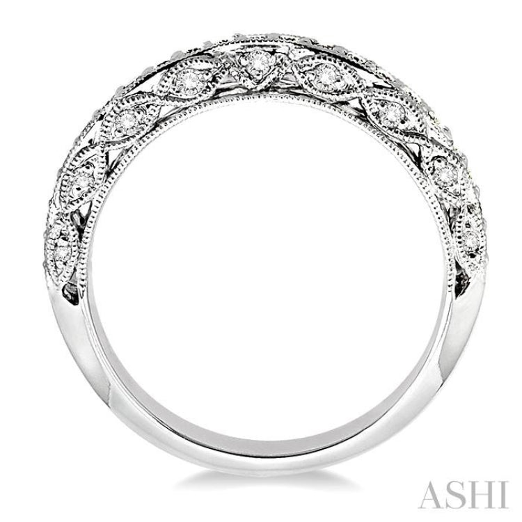 3/8 Ctw Round Cut Diamond Matching Wedding Band in 14K White Gold
