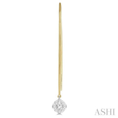 1/2 Ctw Cushion Shape Lovebright Round Cut Diamond Earring in 14K Yellow & White Gold