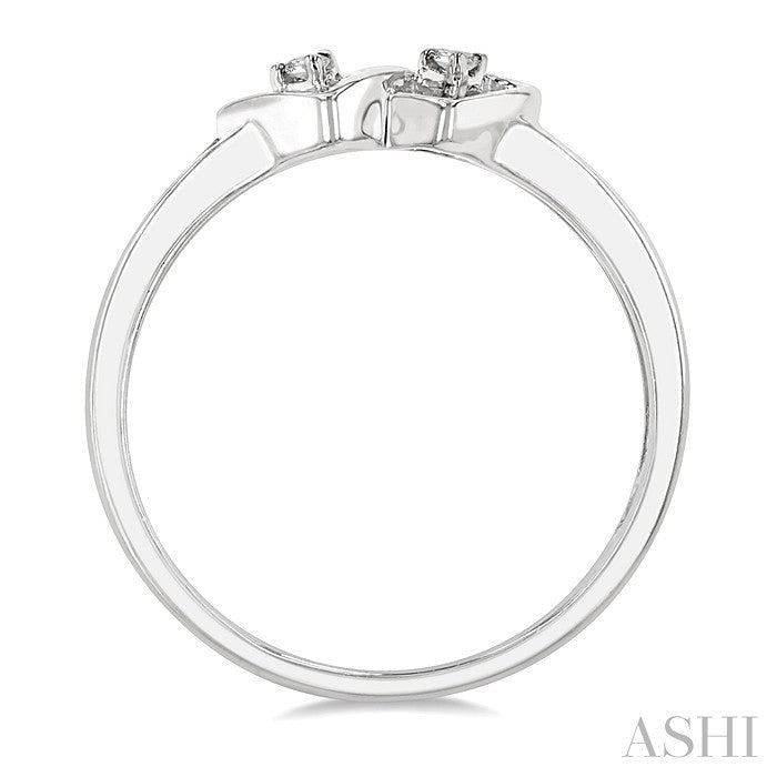 1/10 Ctw Twin Hearts Diamond Ring in 10K White Gold