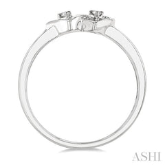 1/10 Ctw Twin Hearts Diamond Ring in 10K White Gold