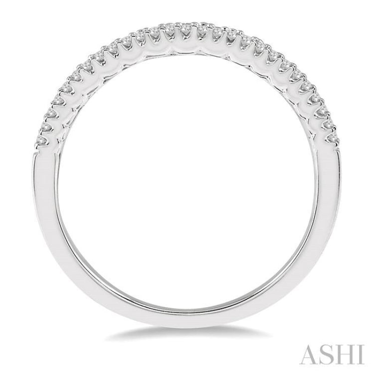 3/8 Ctw Double Row Round Cut Diamond Band in 14K White Gold