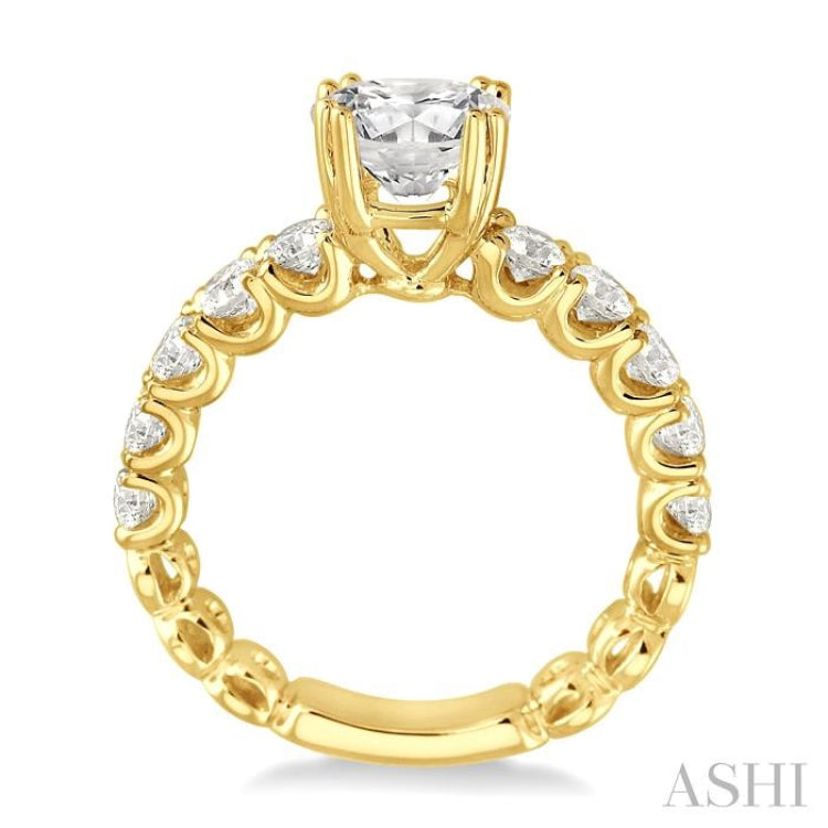 5/8 Ctw Diamond Semi-Mount Engagement Ring in 14K Yellow Gold