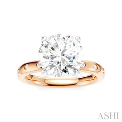 1/6 Ctw Round Shape Round Cut Diamond Semi-Mount Engagement Ring in 14K Rose and White Gold