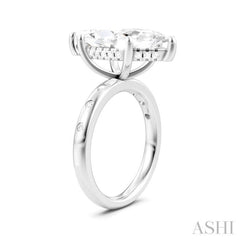 1/5 Ctw Akari Marquise Shape Round Cut Diamond Semi-Mount Engagement Ring in 14K White Gold