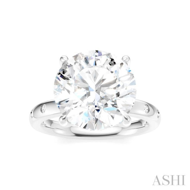1/5 Ctw Round Shape Round Cut Diamond Semi-Mount Engagement Ring in 14K White Gold