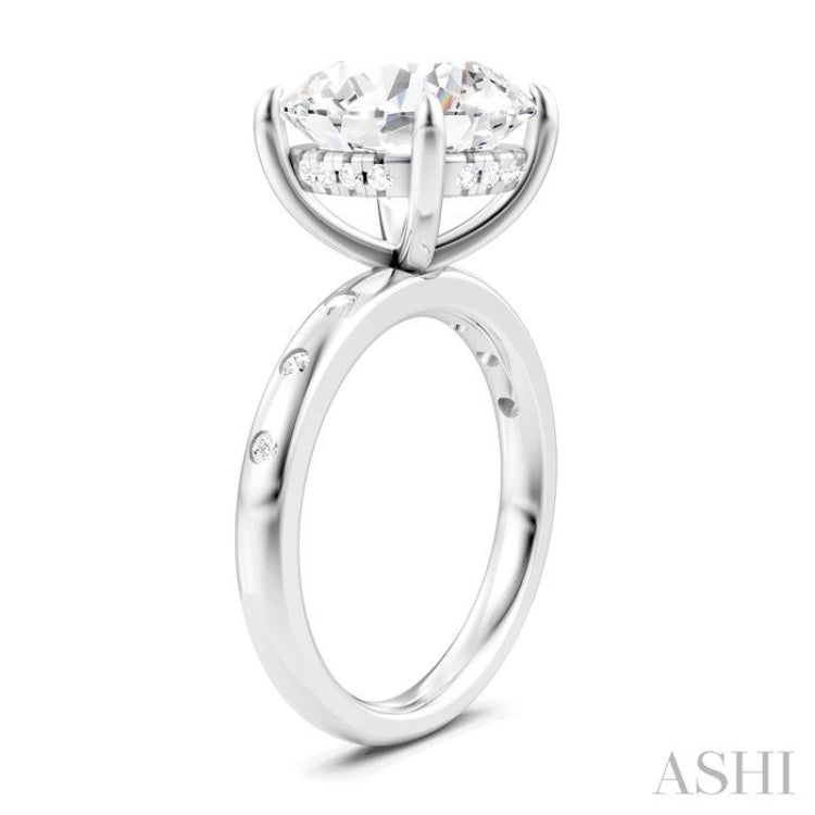 1/5 Ctw Round Shape Round Cut Diamond Semi-Mount Engagement Ring in 14K White Gold