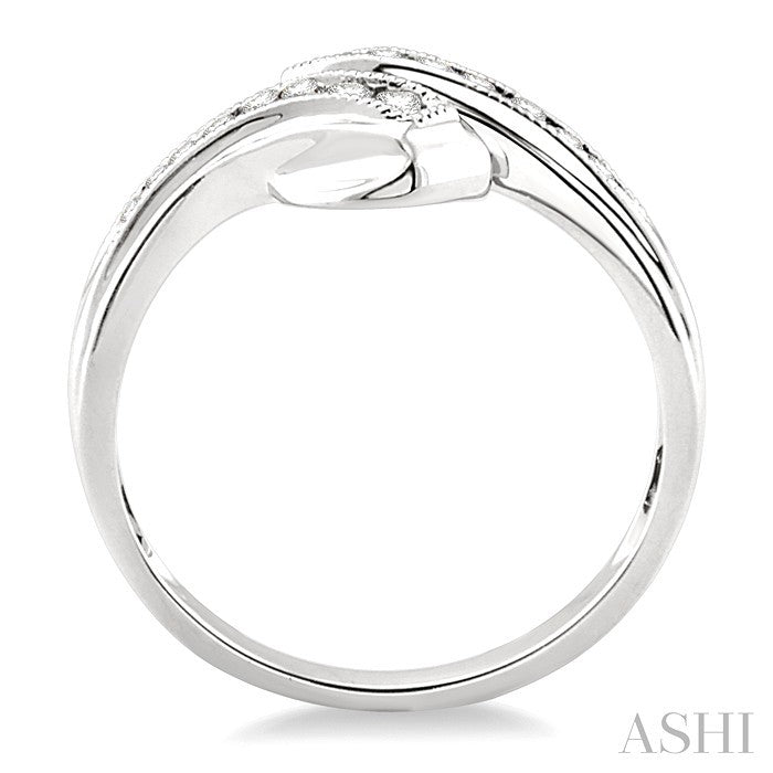 1/4 Ctw Round Cut Diamond By-pass Ring in 14K White Gold