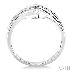 1/4 Ctw Round Cut Diamond By-pass Ring in 14K White Gold