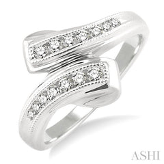 1/4 Ctw Round Cut Diamond By-pass Ring in 10K White Gold