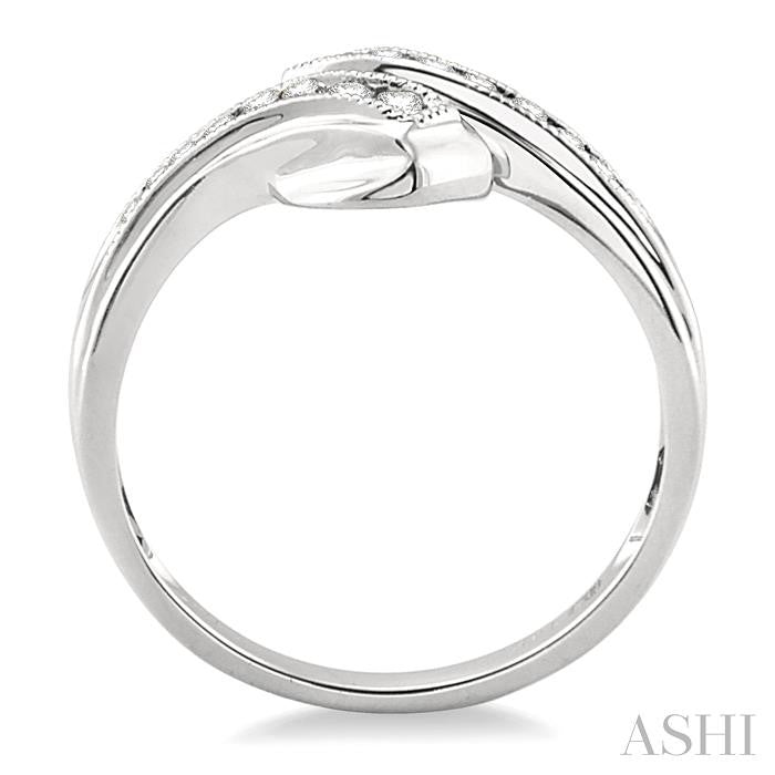 1/4 Ctw Round Cut Diamond By-pass Ring in 10K White Gold