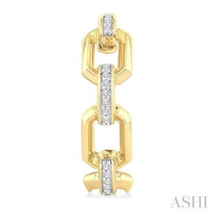 1/10 Ctw Bold Open Window Octagonal Shaped Round Cut Diamond Fashion Hoop Earrings in 10K Yellow Gold