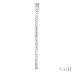 1 Ctw Inside & Outside Round Cut Diamond Hoop Earrings in 14K White Gold