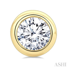 1/3 Ctw Bezel Set Round Cut Diamond Stud Earrings in 14K Yellow Gold