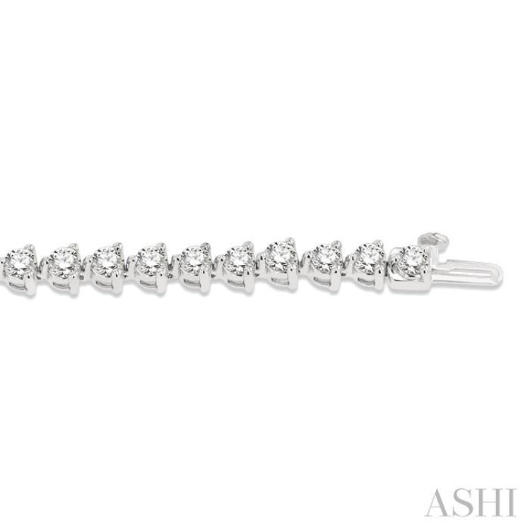 6 Ctw Round Cut Diamond 3-Prong Tennis Bracelet in 14K White Gold